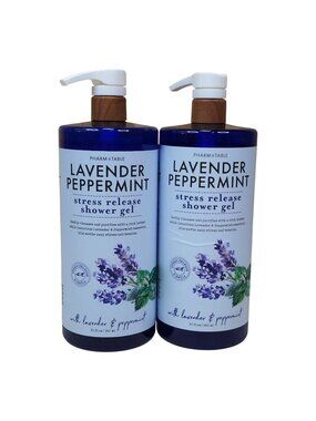 Pharm Table 2pk Lavender Peppermint Stress Release Shower Gel 32 oz Jumbo Size